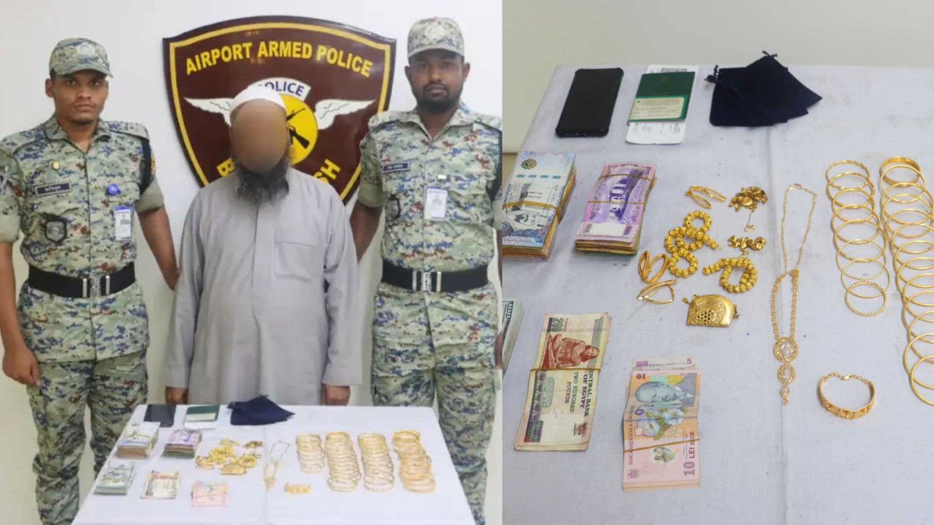 বিমানবন্দরে আটক উমরাহ ফেরত যাত্রী, ব্যাগে মিলল স্বর্ণ-ডলার